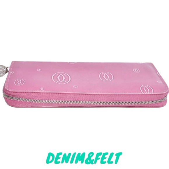 🩷Cartier Enamel Pink Mastline Happy Birthday Long Zip Around Wallet | PRELOVED! - Picture 5 of 9